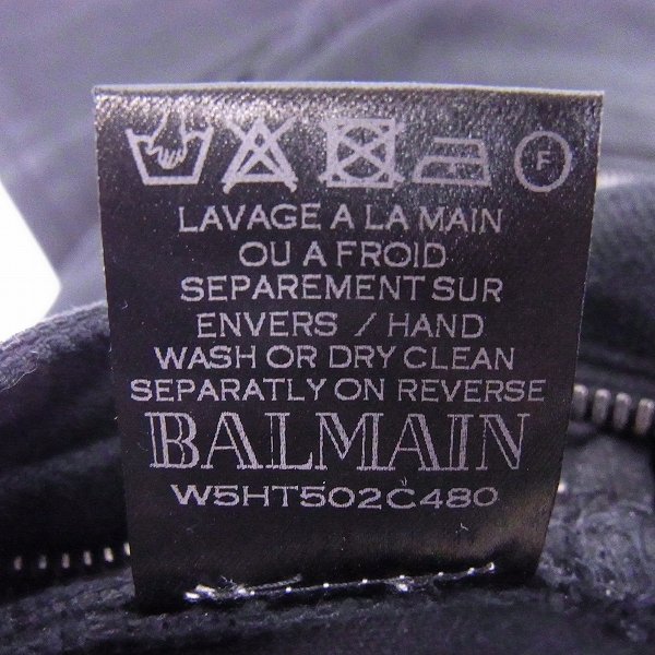 実際に弊社で買取させて頂いたBALMAIN/バルマン バイカー デニムパンツ W5HT502C480/27の画像 7枚目