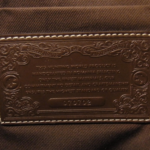 実際に弊社で買取させて頂いたHUNTING WORLD/ハンティングワールド ショルダーバッグ キャンバス×レザーの画像 3枚目