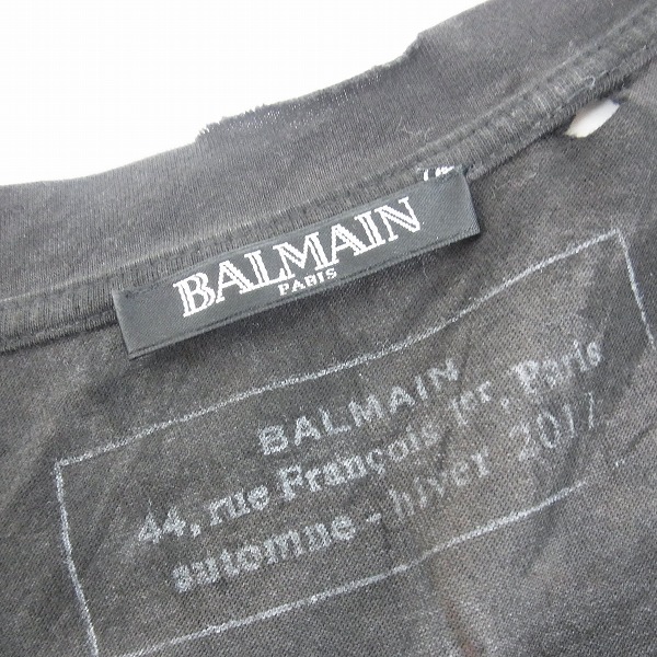 実際に弊社で買取させて頂いたBALMAIN/バルマン スネークプリントダメージ加工Tシャツ/W7H8063I073D/TUの画像 2枚目