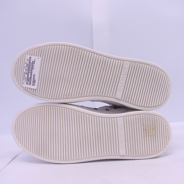 実際に弊社で買取させて頂いたBALMAIN/バルマン サイドジップ レザー ハイカットスニーカー S5HT300BA40G ホワイト/42の画像 2枚目