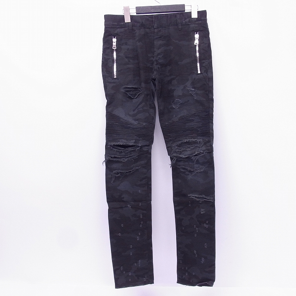 バルマン/デニム/カモフラージュ柄/ダメージ加工 正規 BALMAIN