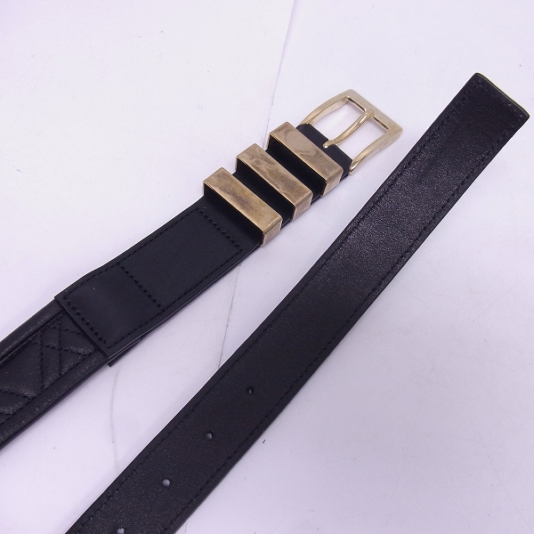 実際に弊社で買取させて頂いたBALMAIN/バルマン キルティング レザーベルト 71.A102.P037/80の画像 1枚目
