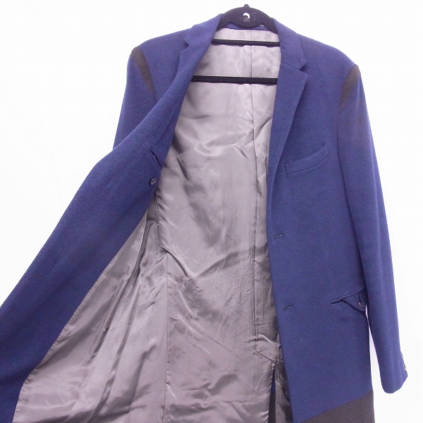 実際に弊社で買取させて頂いたkolor/カラー Angora Wool バイカラー チェスターコート/3の画像 2枚目
