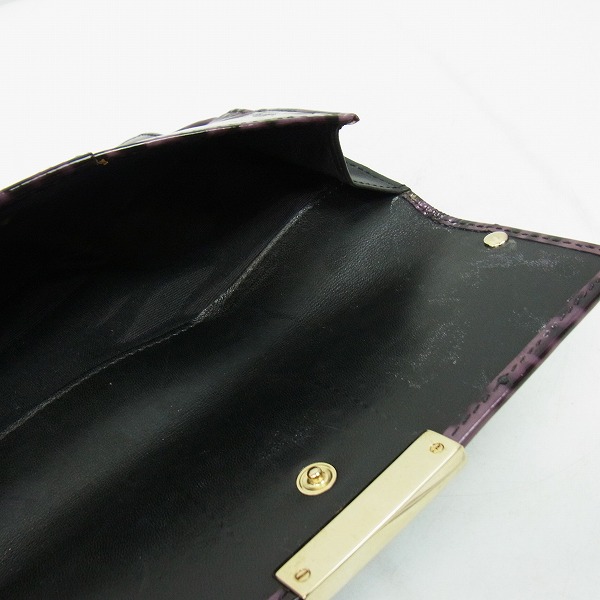 実際に弊社で買取させて頂いたJIMMY CHOO/ジミーチュウ 二つ折り Wホック 長財布 レオパ エナメルの画像 3枚目