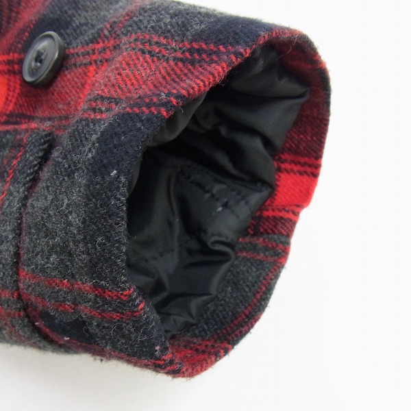 実際に弊社で買取させて頂いたARMANI JEANS/アルマーニジーンズ タータンチェック ダッフルコート 中綿入り/52の画像 5枚目