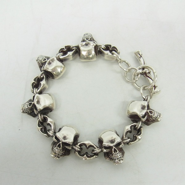 実際に弊社で買取させて頂いたCRAZY PIG/クレイジーピッグ 6サイコキラースカルリンク ブレスレット トライバルTバーの画像 3枚目