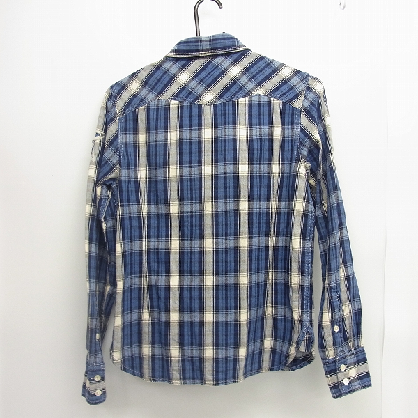 実際に弊社で買取させて頂いたM/エム インディゴチェックシャツ/XSの画像 1枚目