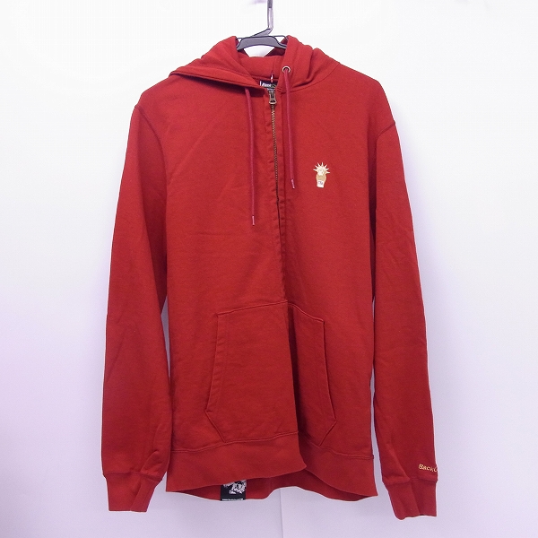 実際に弊社で買取させて頂いたBack Channel/バックチャンネル 裏起毛 ジップパーカー レッド/L