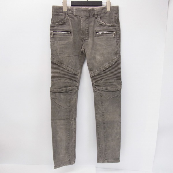 実際に弊社で買取させて頂いたBALMAIN/バルマン 16SS ダスト加工 スキニーバイカー/グレー/S6HT572D423/27