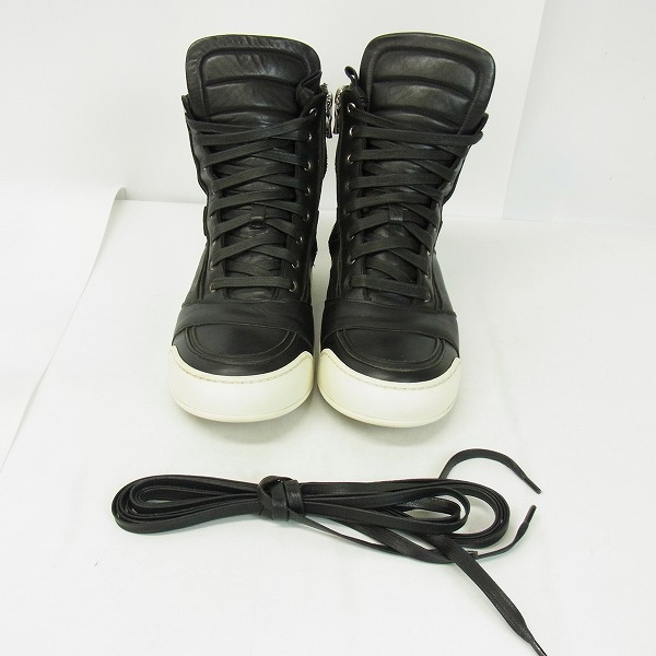 実際に弊社で買取させて頂いたBALMAIN/バルマン サイドジップ レザーハイカットスニーカー/42の画像 8枚目