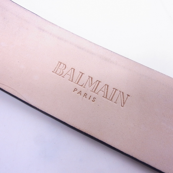 実際に弊社で買取させて頂いたBALMAIN/バルマン スタッズ レザーベルト ブラック×カーキ/85 の画像 3枚目