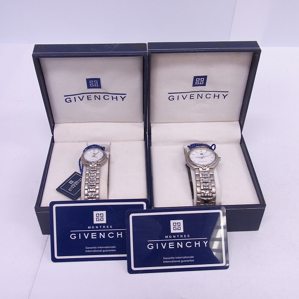 実際に弊社で買取させて頂いたGIVENCHY/ジバンシー 白文字盤 ステンレス シルバー ペアウォッチ 腕時計