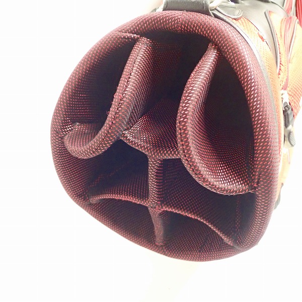 実際に弊社で買取させて頂いたle coq sportif/ルコックスポルティフ 9.0型 7分割 キャディバッグ/レッド×ブラック QQ1087の画像 4枚目