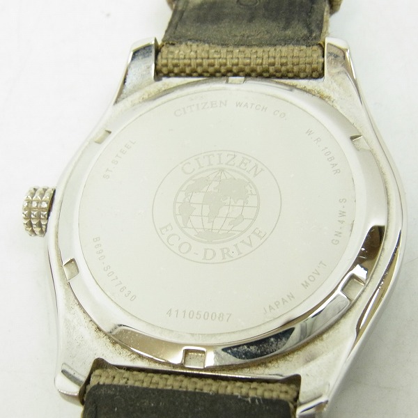 実際に弊社で買取させて頂いたCITIZEN/シチズン Eco-Drive/エコドライブ B690-S077630 ナイロンカーキベルトの画像 3枚目