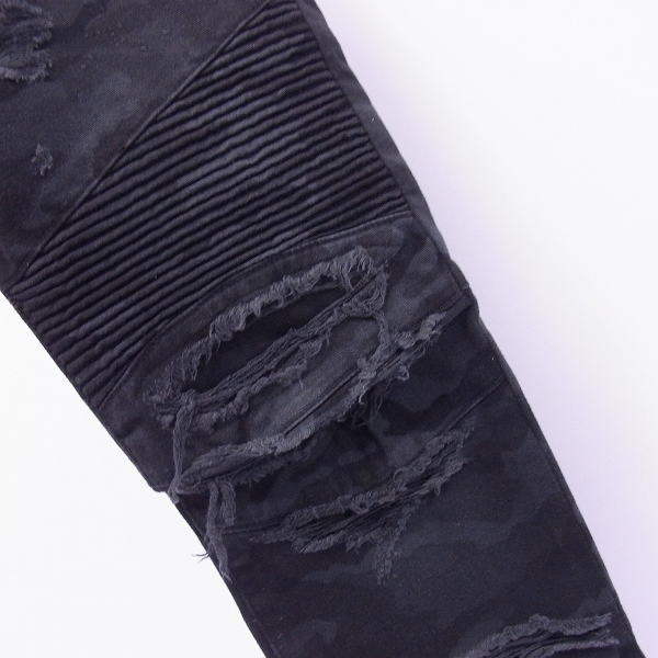 実際に弊社で買取させて頂いたBALMAIN/バルマン 18AW カモフラージュ柄 ダメージ加工 デニム パンツ W8H9529T313D/27の画像 7枚目