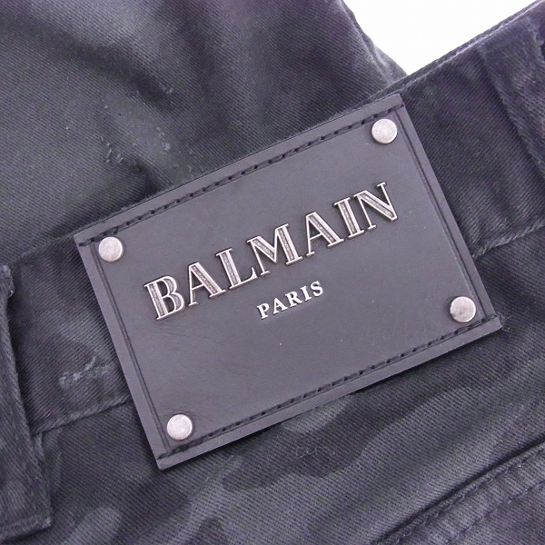 実際に弊社で買取させて頂いたBALMAIN/バルマン 18AW カモフラージュ柄 ダメージ加工 デニム パンツ W8H9529T313D/27の画像 2枚目