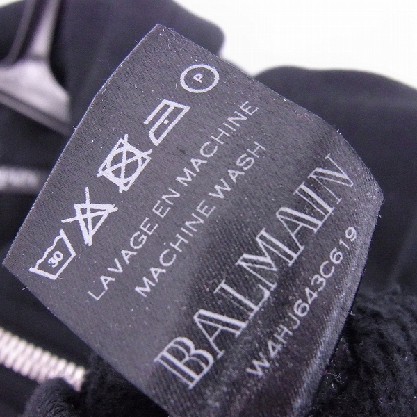 実際に弊社で買取させて頂いたBALMAIN/バルマン ジップアップパーカーW4HJ643C619 ブラック/XS の画像 6枚目