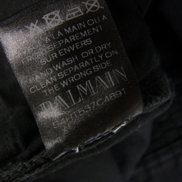 実際に弊社で買取させて頂いたBALMAIN/バルマン 14SS ボックスキルティングバイカーパンツ ブラック/S4HT537C489T/27の画像 7枚目