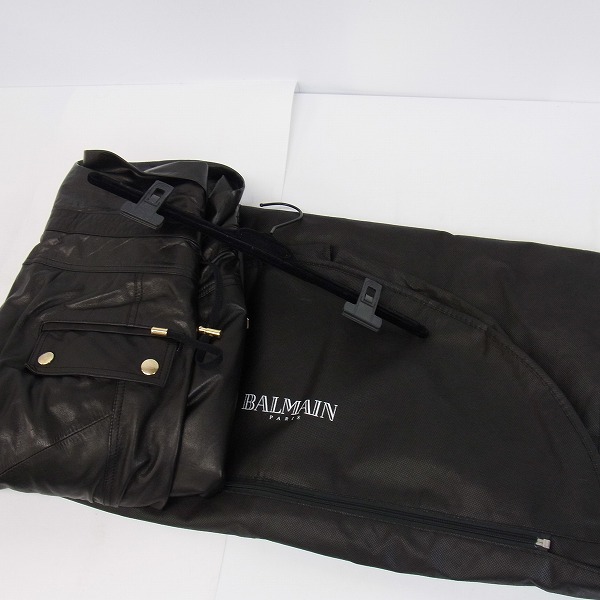 実際に弊社で買取させて頂いたBALMAIN/バルマン 16SS 牛革 レザー ハイウエスト サルエルパンツ S6HC524B223/XSの画像 7枚目