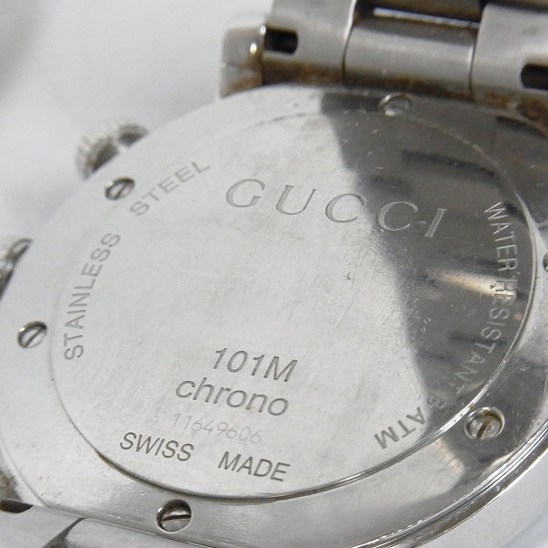 実際に弊社で買取させて頂いたGUCCI/グッチ Gクロノ 腕時計 ダブルバックル YA101309【動作未確認】の画像 3枚目