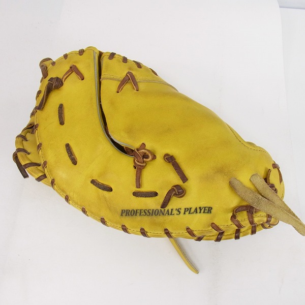 実際に弊社で買取させて頂いたHi-Gold/ハイゴールド 軟式用グローブ ファーストミット 心極 KKG-741F 右投げ用の画像 1枚目