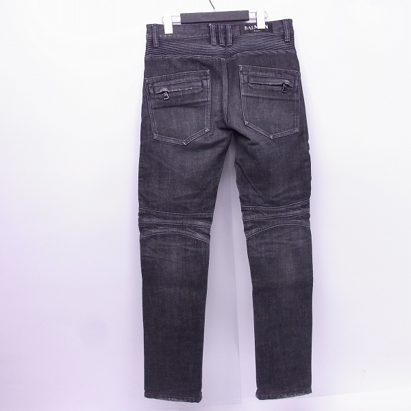 実際に弊社で買取させて頂いたBALMAIN/バルマン 14AW バイカー デニム パンツ W4HT500C711/27の画像 1枚目