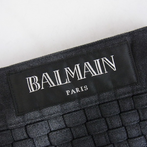 実際に弊社で買取させて頂いたBALMAIN/バルマン 14SS ボックスキルティングバイカーパンツ ブラック/S4HT537C489T/27の画像 3枚目