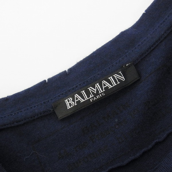 実際に弊社で買取させて頂いたBALMAIN/バルマン シルク無地Tシャツ/カットソー/W6HJ607D547/XSの画像 2枚目
