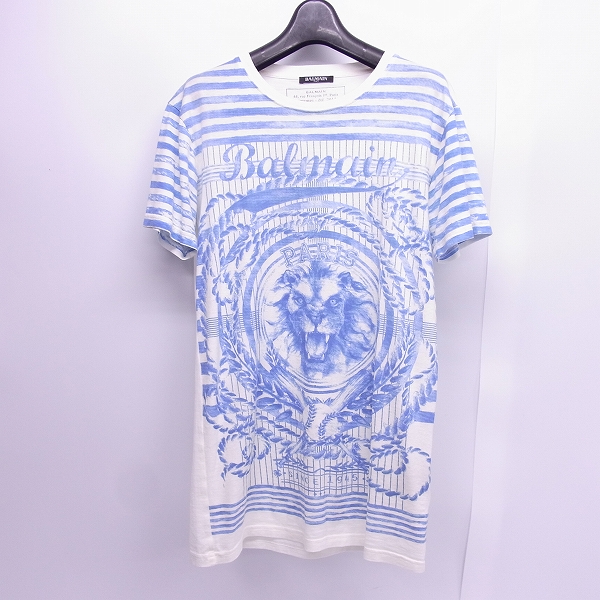 実際に弊社で買取させて頂いたBALMAIN/バルマン 14SS ライオン プリントTシャツ s4hj601l210/XS