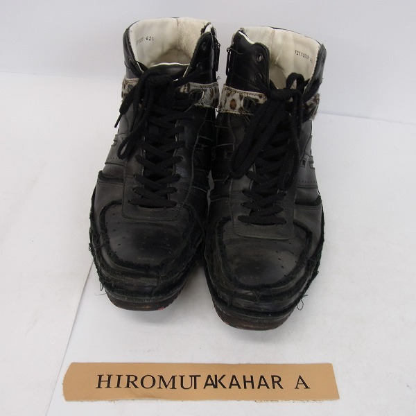 実際に弊社で買取させて頂いたHIROMU TAKAHARA/ヒロムタカハラ レオパード ハラコ装飾 レザーシューズ 42.5の画像 8枚目