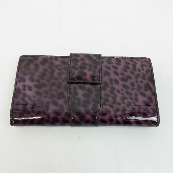 実際に弊社で買取させて頂いたJIMMY CHOO/ジミーチュウ 二つ折り Wホック 長財布 レオパ エナメルの画像 1枚目