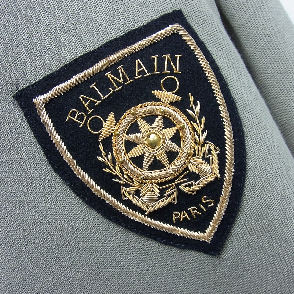 実際に弊社で買取させて頂いたBALMAIN/バルマン ジップ ワッペン付き パーカー S8H6643J148B/XSの画像 3枚目
