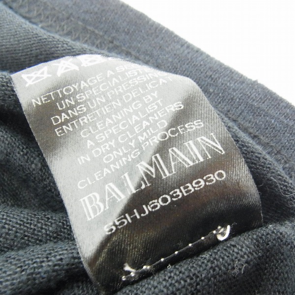 実際に弊社で買取させて頂いたBALMAIN/バルマン ヘンリーネックTシャツ ブラック S5HJ603B930/XSの画像 6枚目