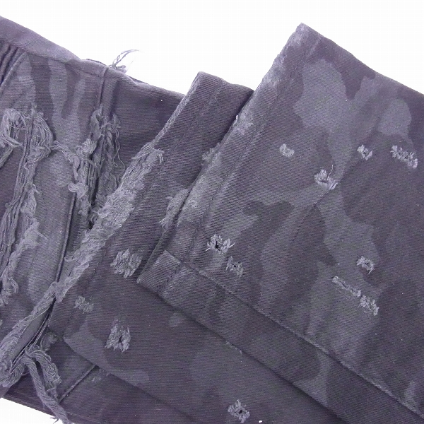 実際に弊社で買取させて頂いたBALMAIN/バルマン 18AW カモフラージュ柄 ダメージ加工 デニム パンツ W8H9529T313D/27の画像 8枚目