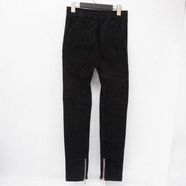 実際に弊社で買取させて頂いたBALMAIN/バルマン 15AW スエード バイカー パンツ W5HC519D116/XSの画像 1枚目