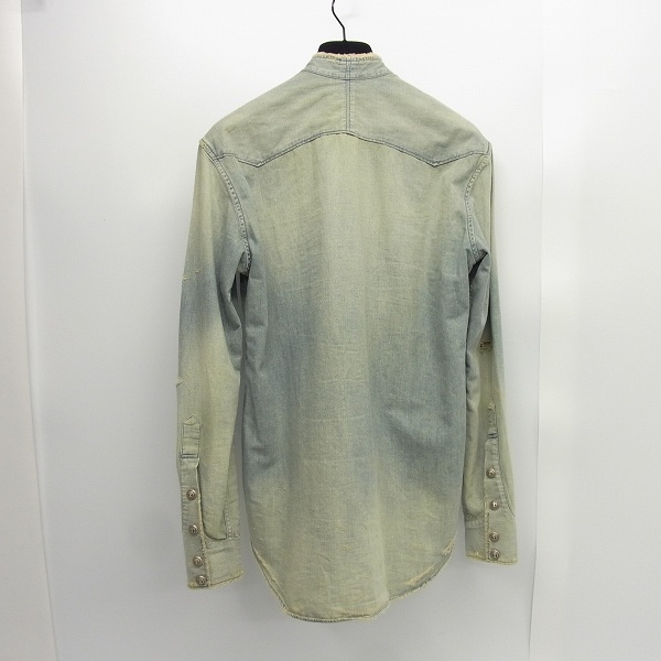 実際に弊社で買取させて頂いたBALMAIN/バルマン 18SS エンブレムボタン クラッシュ加工 デニムシャツ s8h1044t239p/37の画像 1枚目