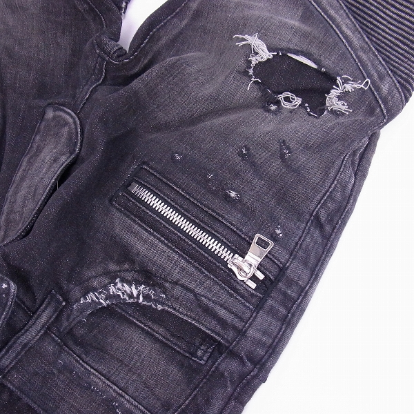 実際に弊社で買取させて頂いたBALMAIN/バルマン 16AW バイカー デニム パンツ W6HD572D204D/27の画像 8枚目
