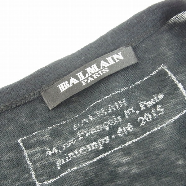 実際に弊社で買取させて頂いたBALMAIN/バルマン ヘンリーネックTシャツ ブラック S5HJ603B930/XSの画像 2枚目