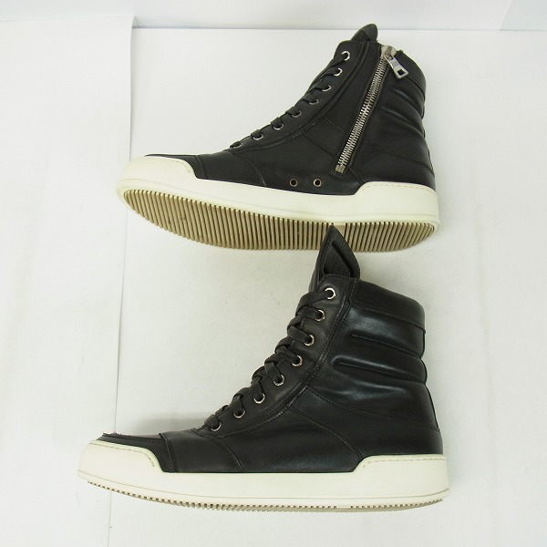 実際に弊社で買取させて頂いたBALMAIN/バルマン サイドジップ レザーハイカットスニーカー/42の画像 3枚目
