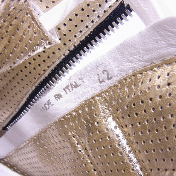 実際に弊社で買取させて頂いたBALMAIN/バルマン サイドジップ レザー ハイカットスニーカー S5HT300BA40G ホワイト/42の画像 5枚目