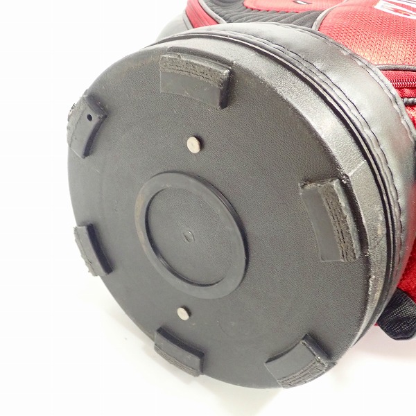 実際に弊社で買取させて頂いたle coq sportif/ルコックスポルティフ 9.0型 7分割 キャディバッグ/レッド×ブラック QQ1087の画像 5枚目