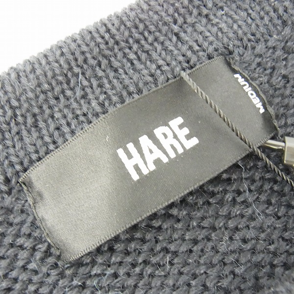 実際に弊社で買取させて頂いた【未使用】HARE/ハレ ウール混 2トーン/ケーブル編 ニット/セーター Mの画像 2枚目