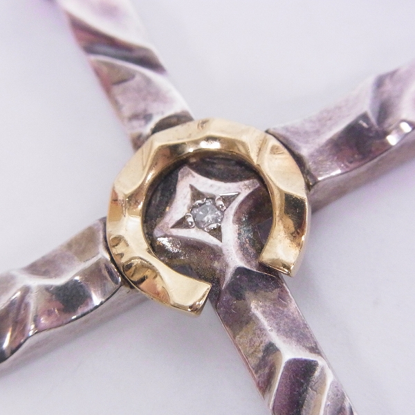 実際に弊社で買取させて頂いたDEAL LTD/ディール エルティーディー DEAL DESIGN ホースシュー クロス ペンダント K18/950 ｗ/ダイヤ 310215K18の画像 2枚目