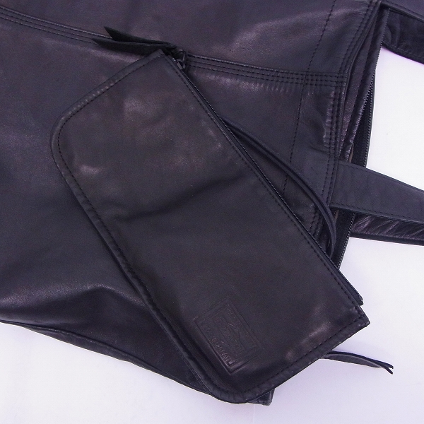 実際に弊社で買取させて頂いたPORTER/ポーター レザートートバッグ ブラック ポーチ付の画像 6枚目