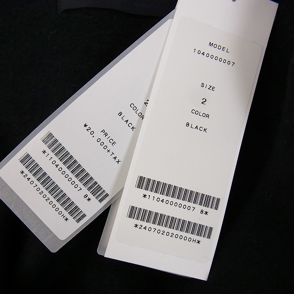 実際に弊社で買取させて頂いた【未使用】junhashimoto/ジュンハシモト 裏起毛 ジップアップパーカー ブラック/2の画像 4枚目