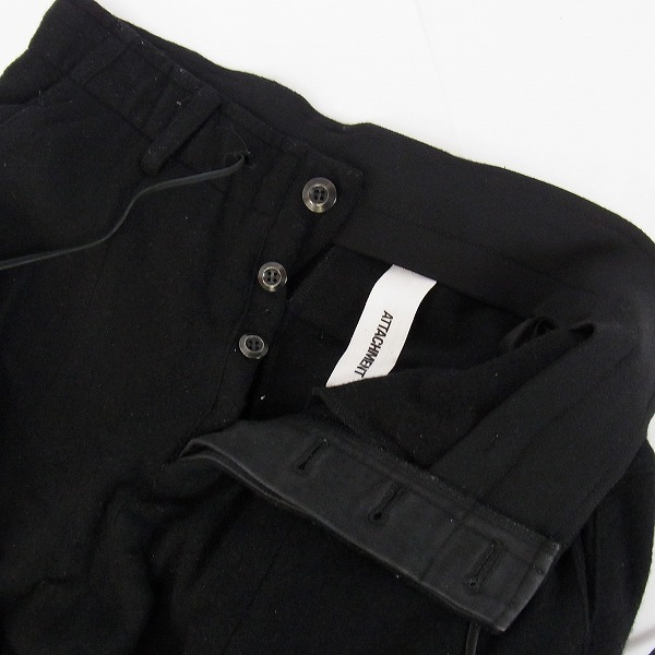実際に弊社で買取させて頂いたATTACHMENT/アタッチメント サルエルウールパンツ/ブラック/2の画像 2枚目