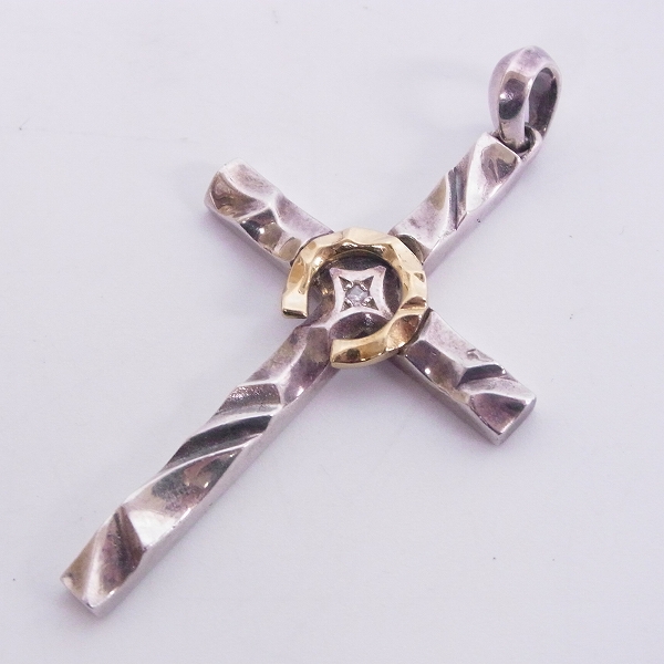 実際に弊社で買取させて頂いたDEAL LTD/ディール エルティーディー DEAL DESIGN ホースシュー クロス ペンダント K18/950 ｗ/ダイヤ 310215K18