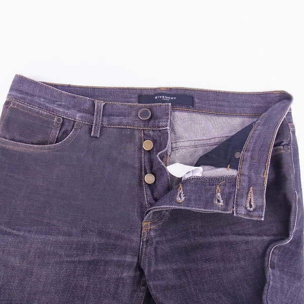 実際に弊社で買取させて頂いたGIVENCHY/ジバンシィ コーティング ブラックデニムパンツ/28 の画像 2枚目