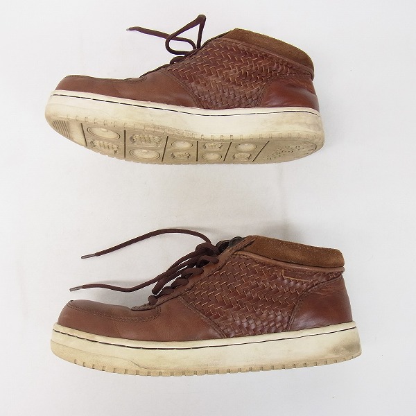 実際に弊社で買取させて頂いたKKOK/コック レザー 編み込み ブラウン/スニーカー/26 の画像 3枚目
