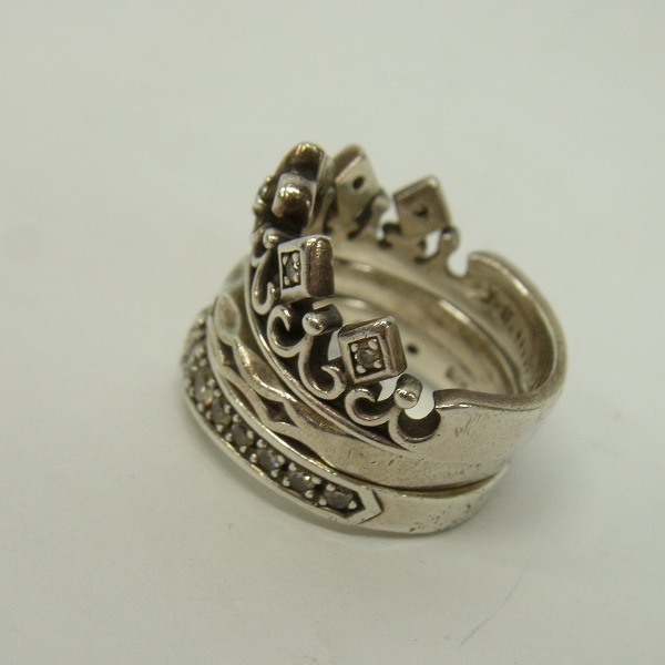 Justin Davis ジャスティンデイビス クラウンスタッズリング13号 研磨済】 JUSTIN DAVIS ストーン クラウン リング 13号 ジャスティン